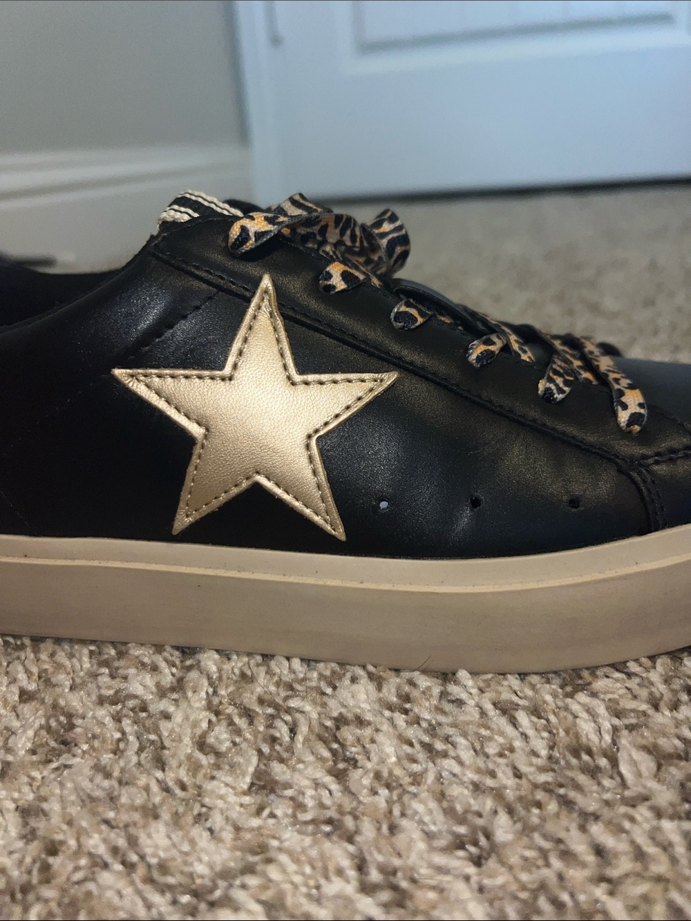 EUC! SHUSHOP Black & Leopard Platform Fashion Sneakers with Logo Sz 9! - Picture 13 of 14